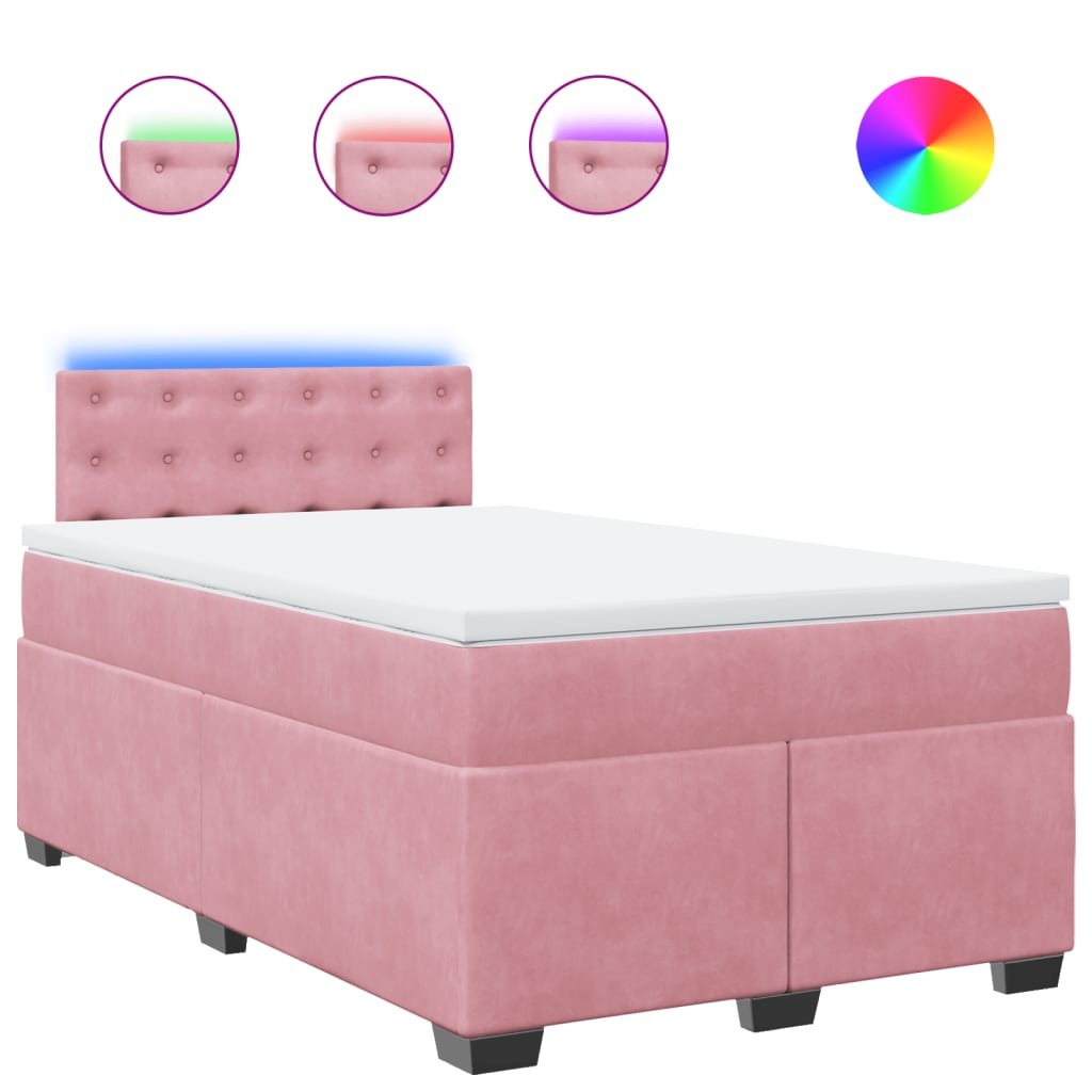 Box spring krevet s madracem ružičasti 120 x 200 cm baršunasti