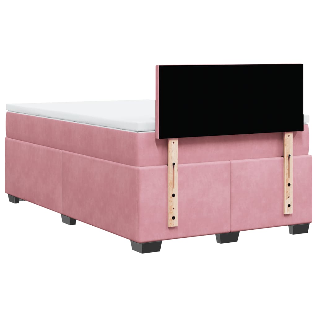 Box spring krevet s madracem ružičasti 120 x 200 cm baršunasti