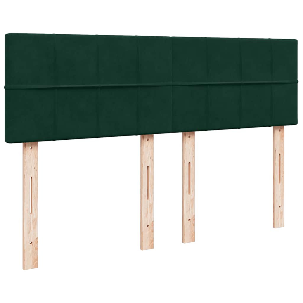 Krevet s oprugama i madracem tamnozeleni 140x200 cm baršunasti