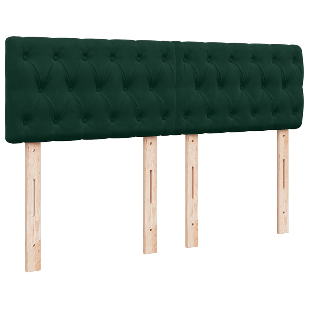 Krevet s oprugama i madracem tamnozeleni 140x200 cm baršunasti