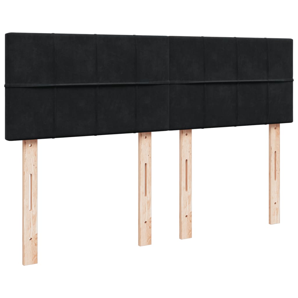 Krevet s oprugama i madracem crni 160x200 cm baršunasti