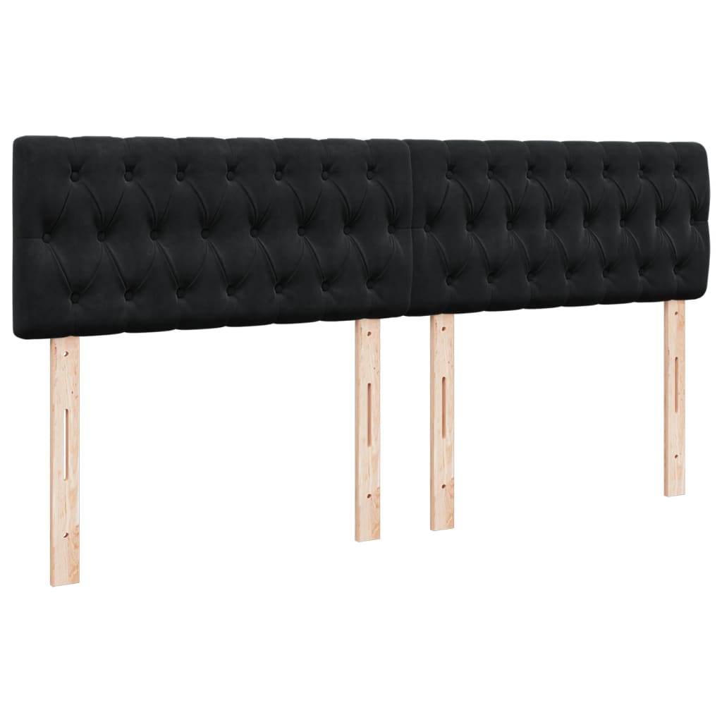 Krevet s oprugama i madracem crni 200x200 cm baršunasti