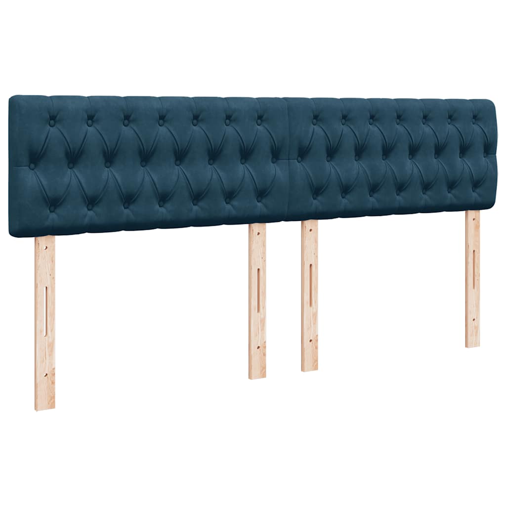 Krevet s oprugama i madracem plavi 200x200 cm baršunasti