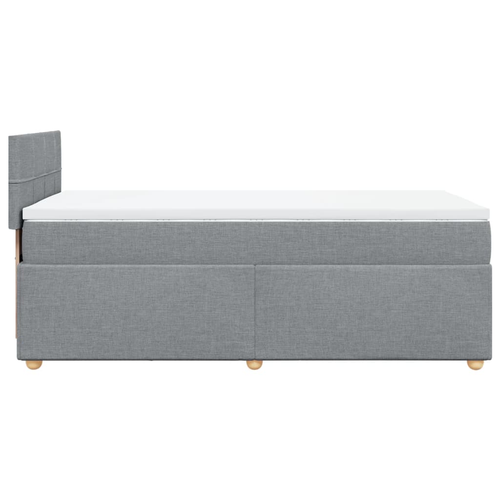 Box spring krevet s madracem svjetlosivi 90x190 cm od tkanine