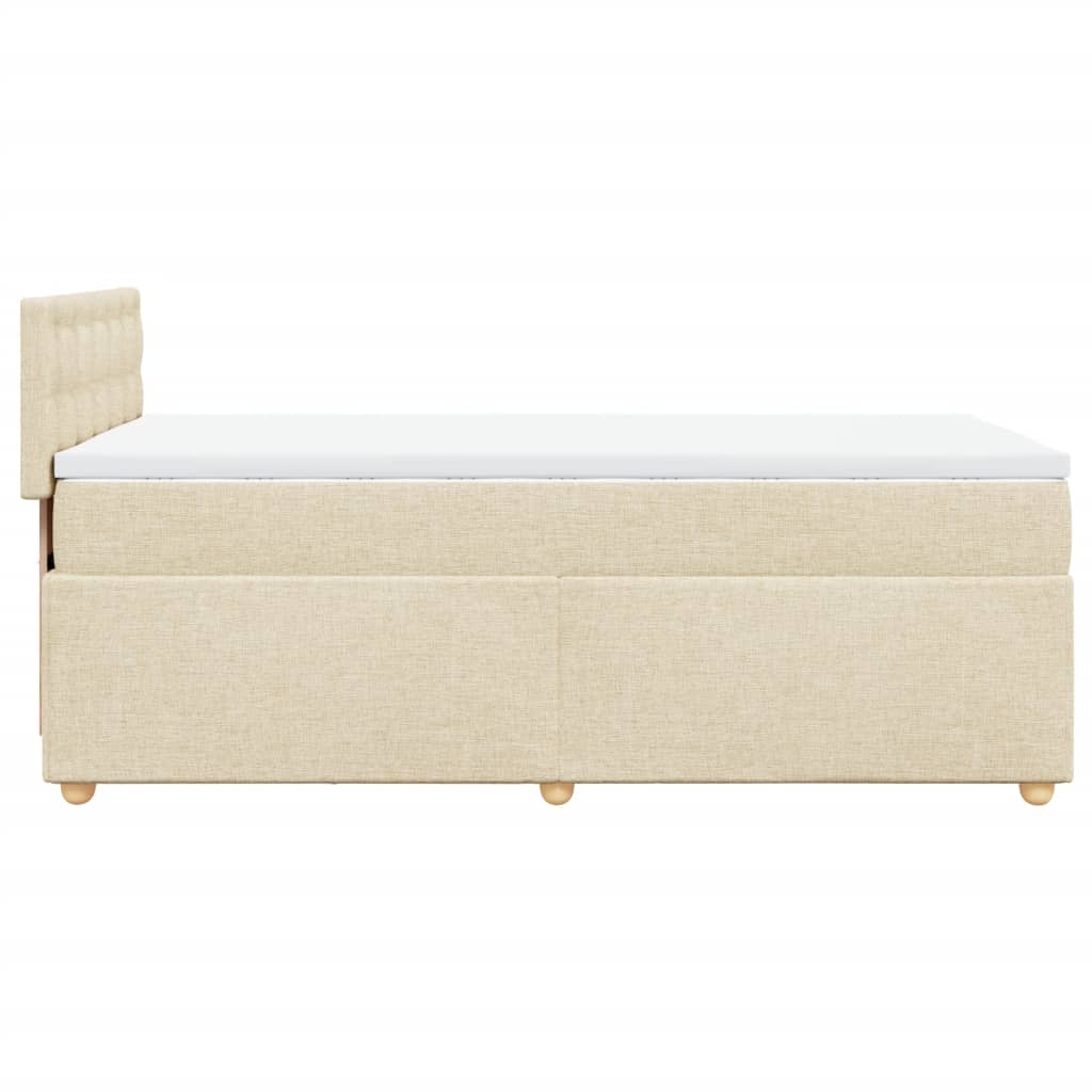 Krevet s oprugama i madracem krem 90 x 190 cm od tkanine