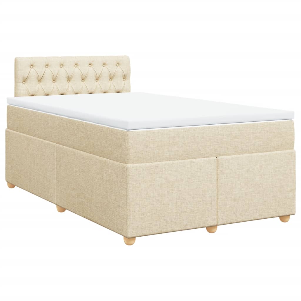 Krevet box spring s madracem krem 120 x 190 cm od tkanine
