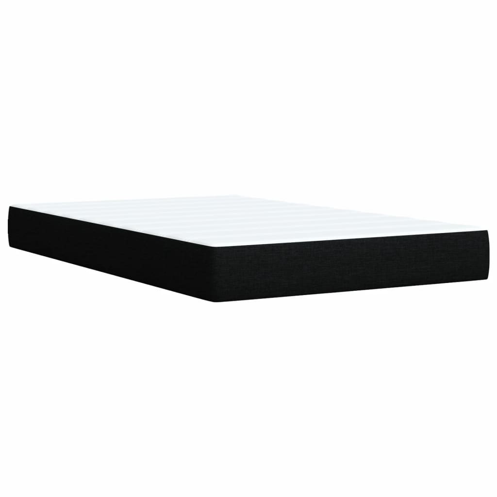 Krevet s oprugama i madracem crni 120 x 200cm od tkanine