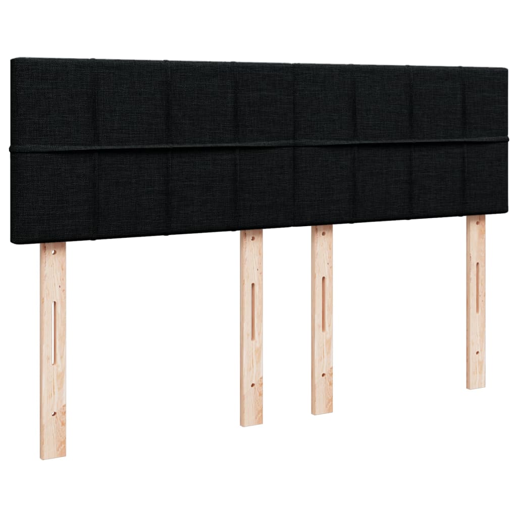 Krevet s oprugama i madracem crni 140 x 190 cm od tkanine