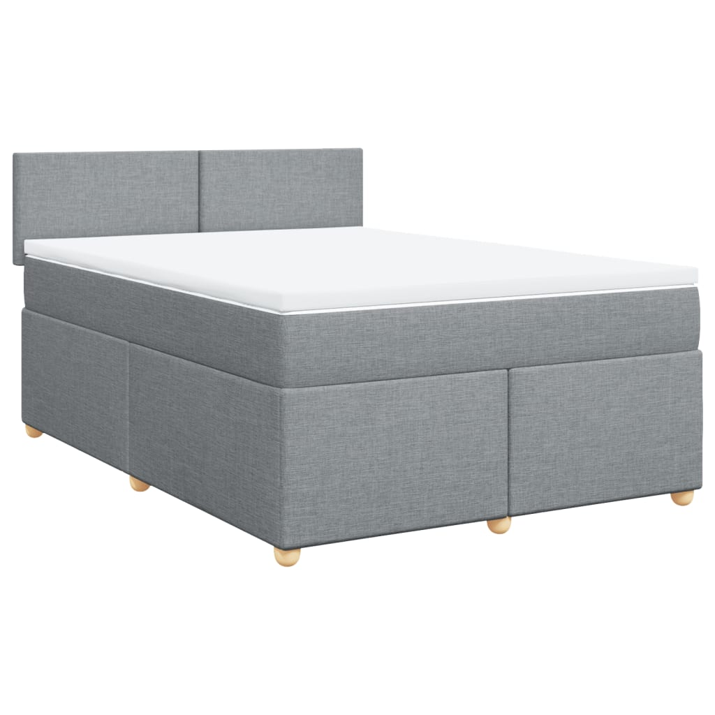 Krevet box spring s madracem svjetlosiva 160x200 cm tkanina