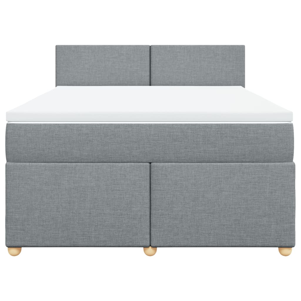 Krevet box spring s madracem svjetlosiva 160x200 cm tkanina