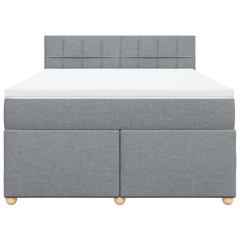 Krevet box spring s madracem svjetlosiva 160x200 cm tkanina