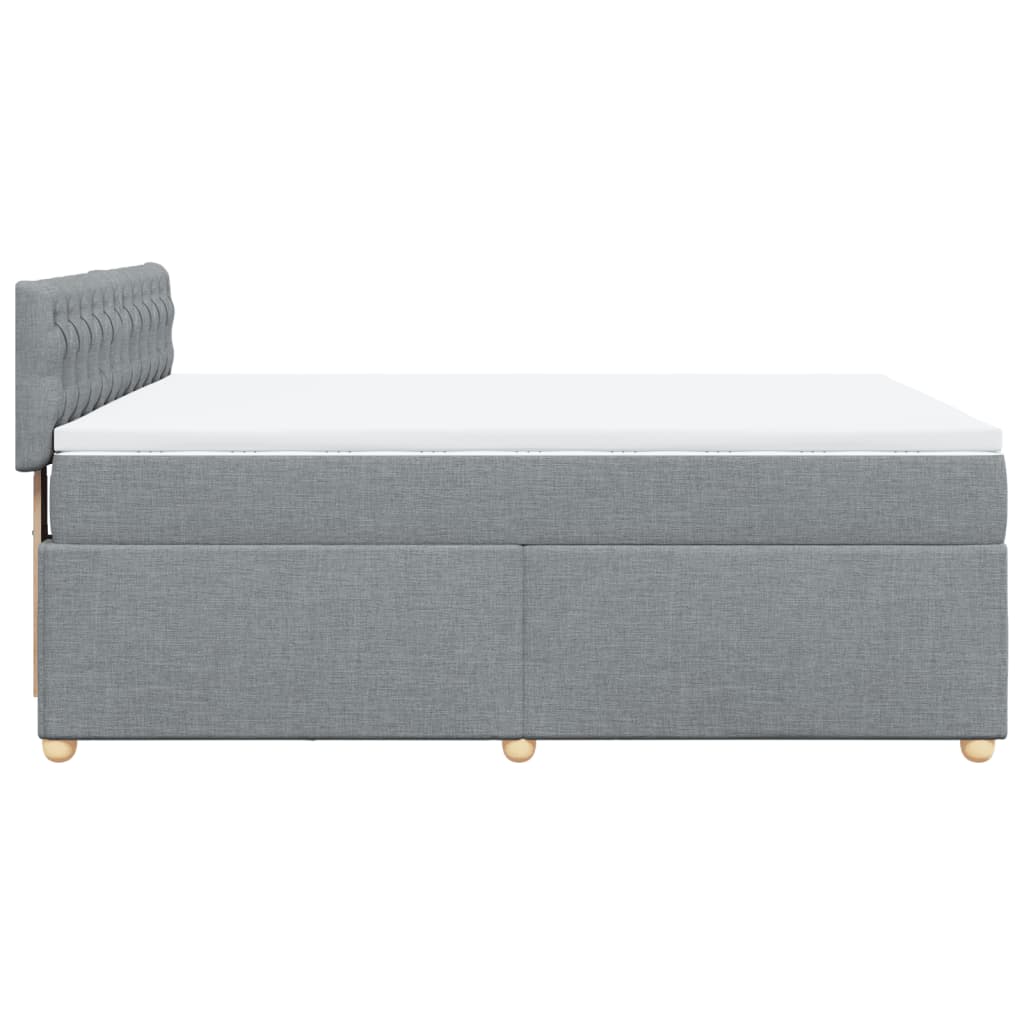 Krevet box spring s madracem svjetlosiva 160x200 cm tkanina