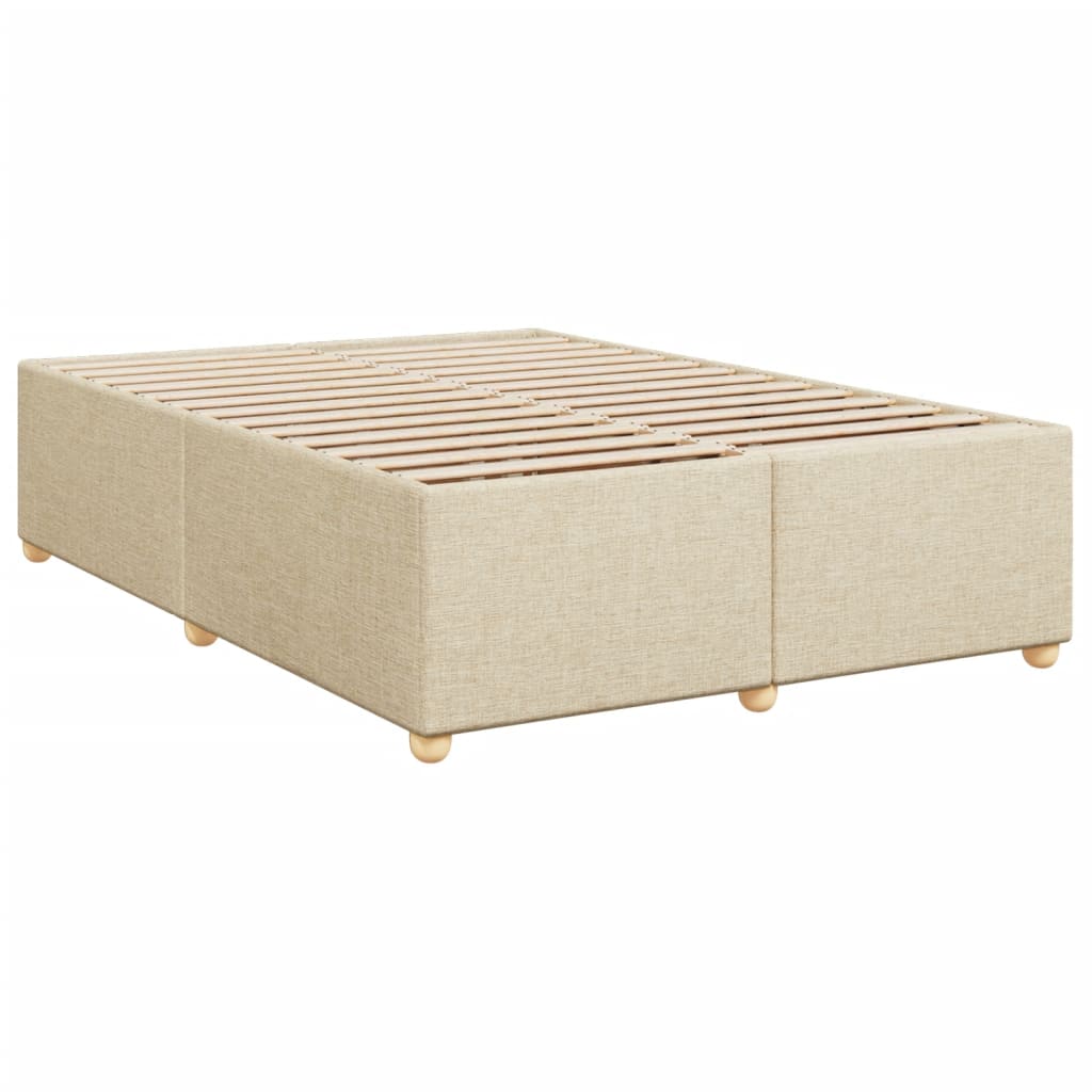 Krevet s oprugama i madracem krem 160x200 cm od tkanine