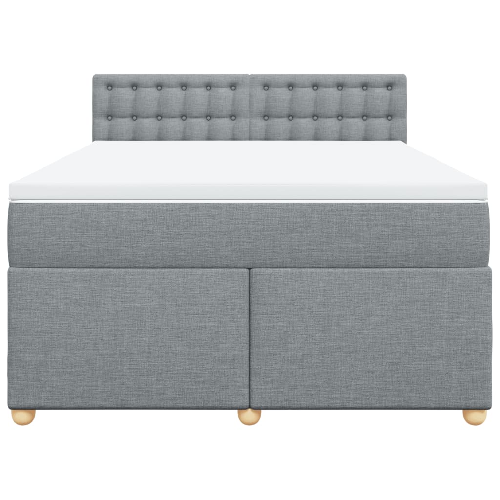 Krevet box spring s madracem svjetlosiva 160x200 cm tkanina