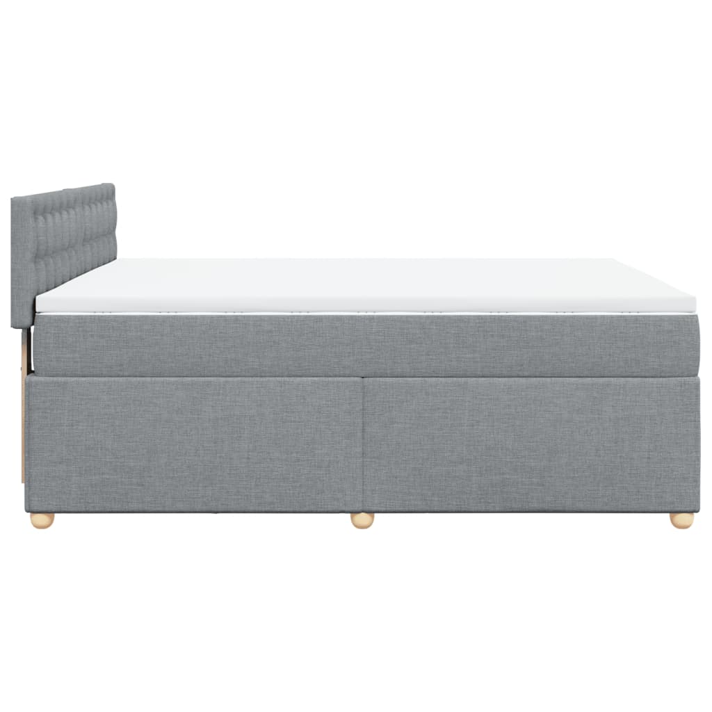 Krevet box spring s madracem svjetlosiva 160x200 cm tkanina