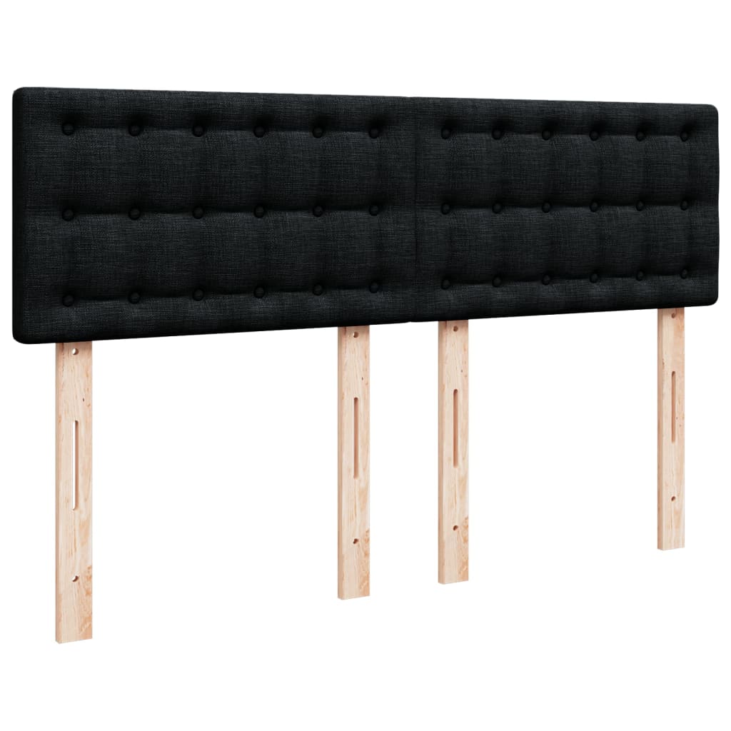 Krevet s oprugama i madracem crni 160x200 cm od tkanine