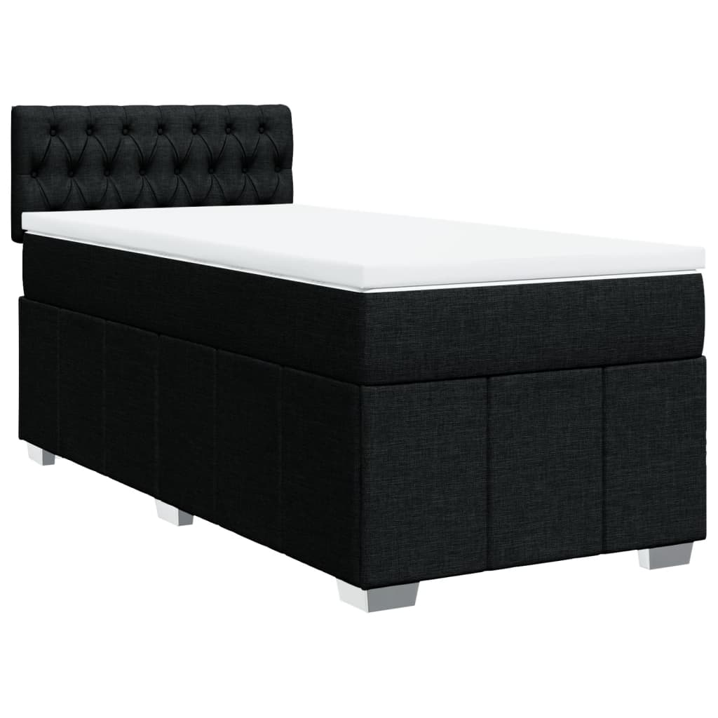 Box spring krevet s madracem crni 90x190 cm od tkanine