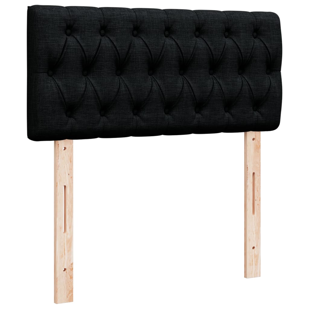 Box spring krevet s madracem crni 90x190 cm od tkanine
