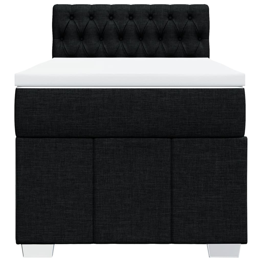 Box spring krevet s madracem crni 90x190 cm od tkanine