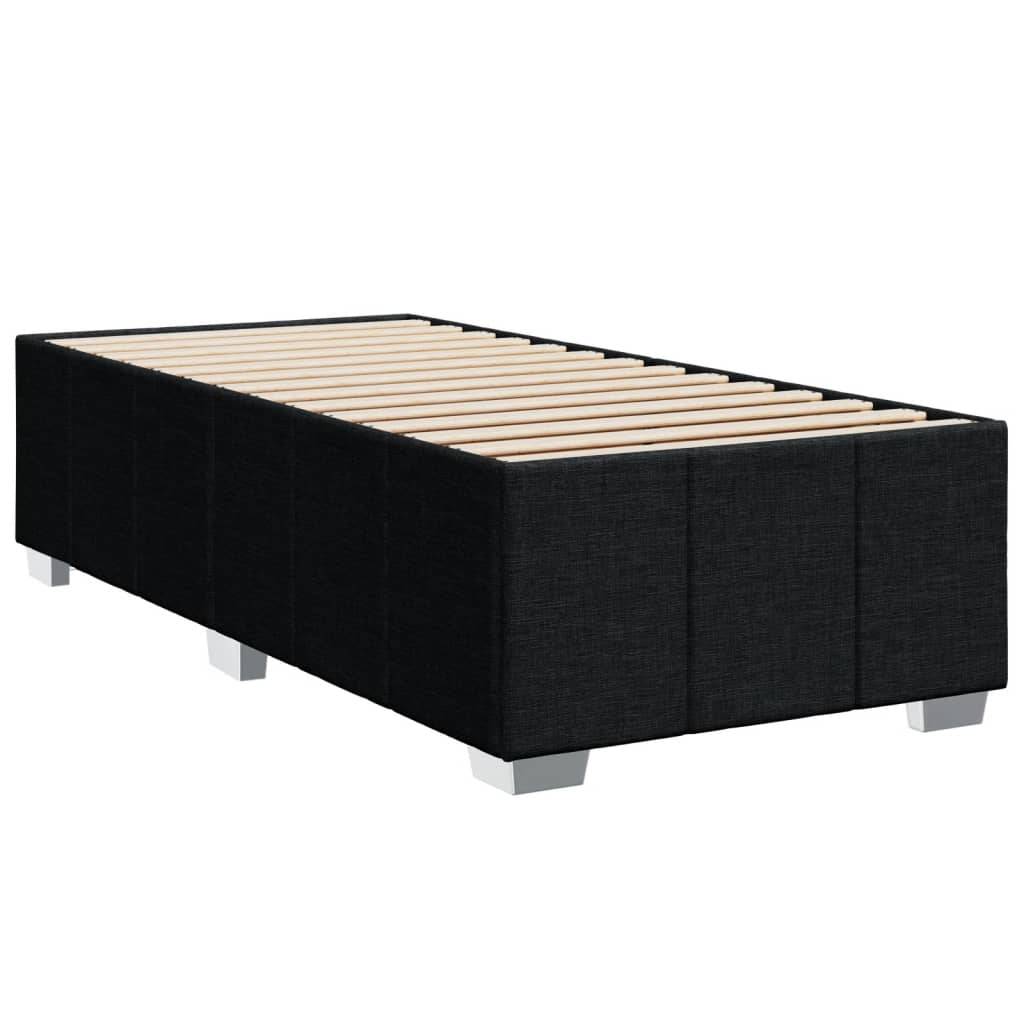 Krevet s oprugama i madracem crni 90x200 cm od tkanine