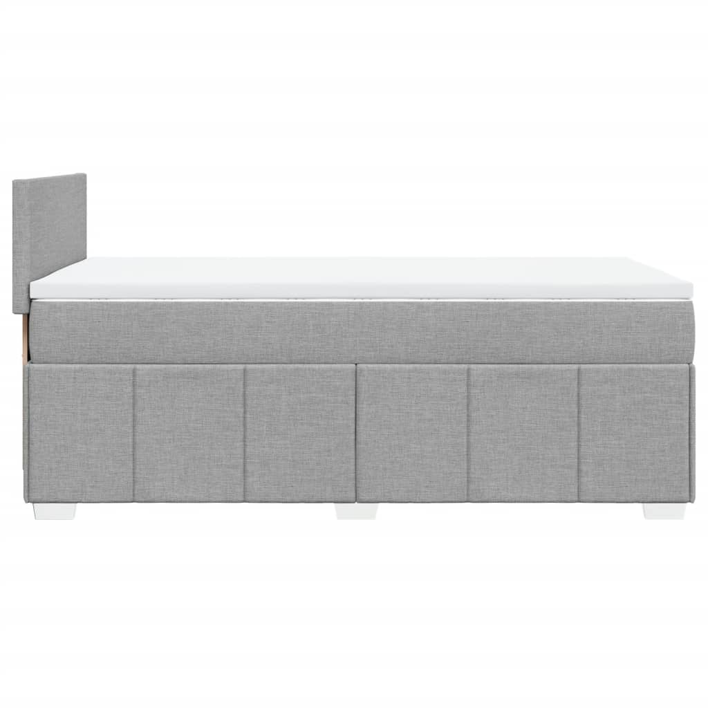 Krevet s oprugama i madracem svjetlosivi 100x200 cm od tkanine