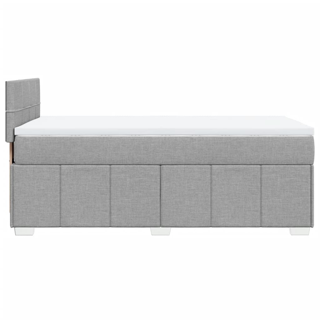 Krevet s oprugama i madracem svjetlosivi 100x200 cm od tkanine