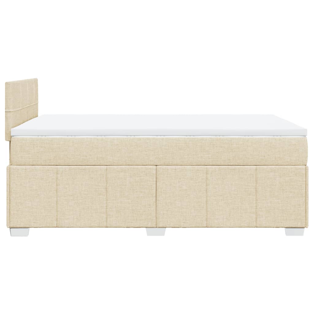 Krevet s oprugama i madracem krem 120 x 200 cm od tkanine