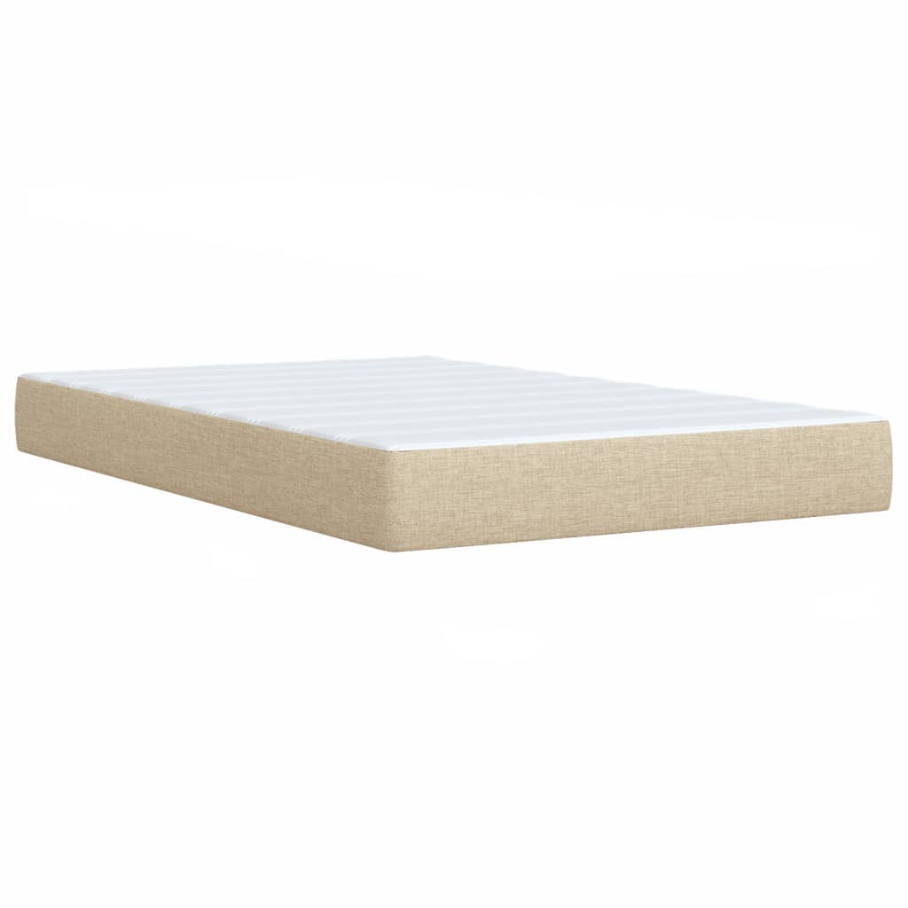 Krevet s oprugama i madracem krem 120 x 200 cm od tkanine