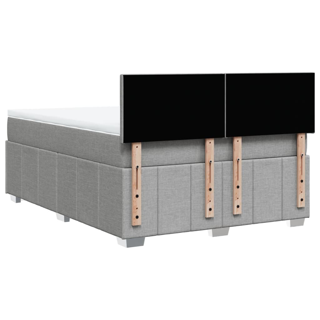 Krevet box spring s madracem svjetlosiva 160x200 cm tkanina