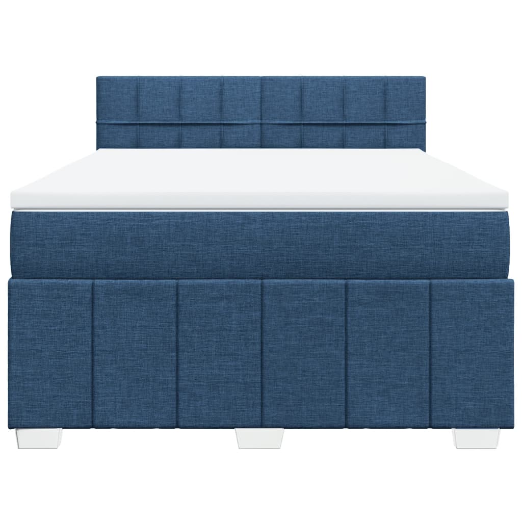Krevet s oprugama i madracem plavi 160x200 cm od tkanine