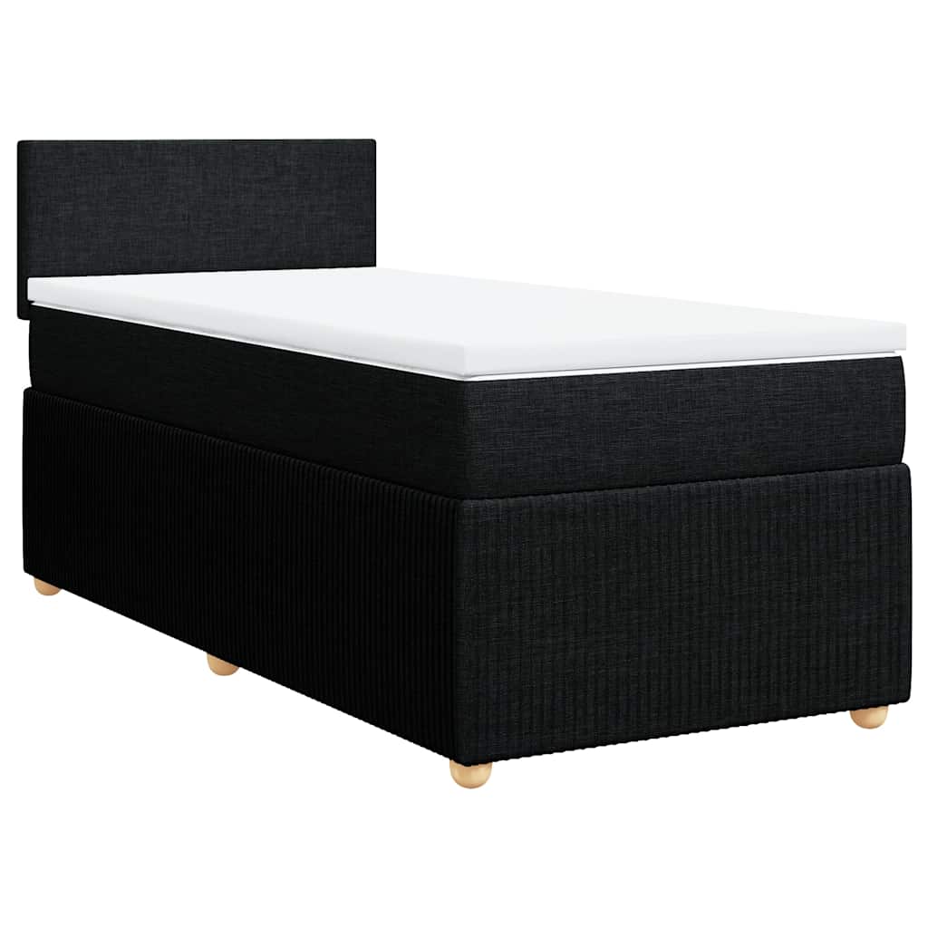 Box spring krevet s madracem crni 90x190 cm od tkanine