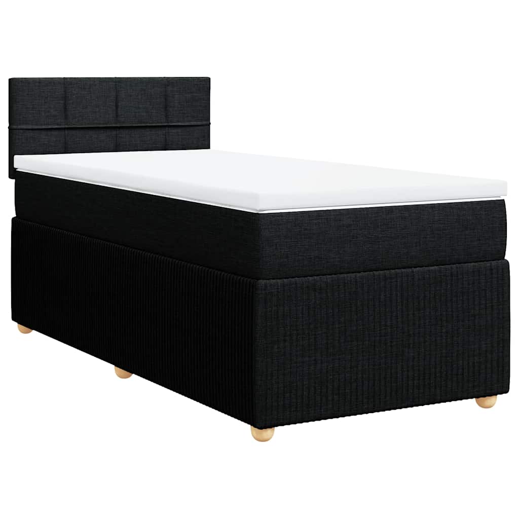 Box spring krevet s madracem crni 90x190 cm od tkanine