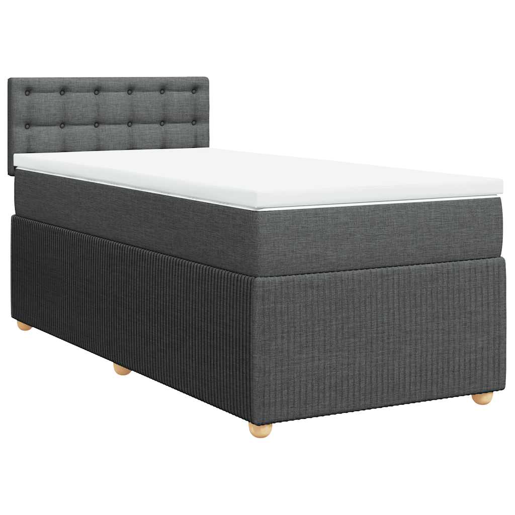 Krevet s oprugama i madracem tamnosivi 90 x 190 cm od tkanine