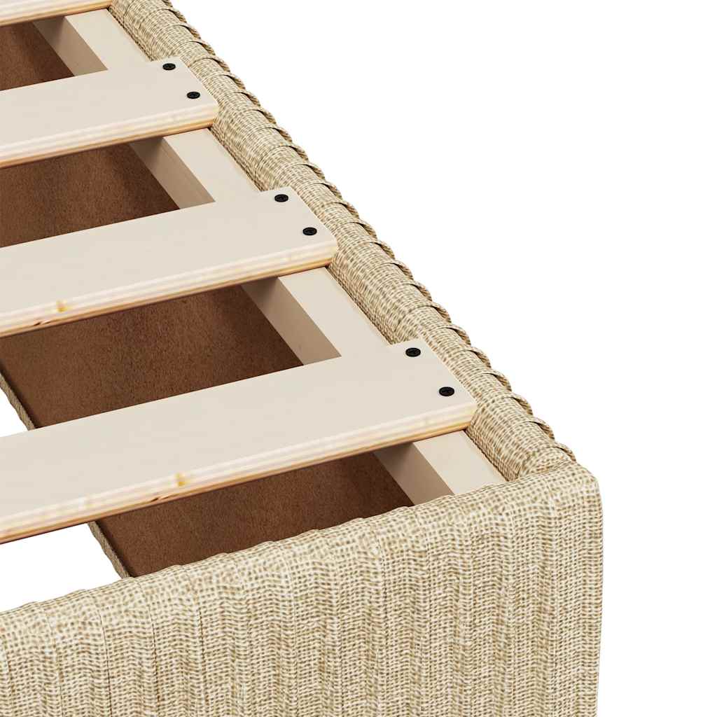Krevet s oprugama i madracem krem 100 x 200 cm od tkanine