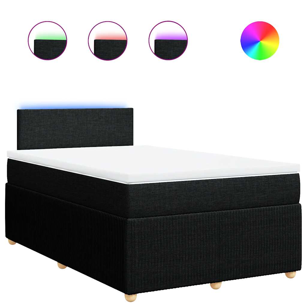 Krevet box spring s madracem crni 120 x 190 cm od tkanine