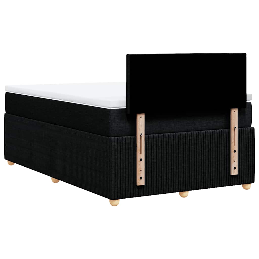 Krevet box spring s madracem crni 120 x 190 cm od tkanine