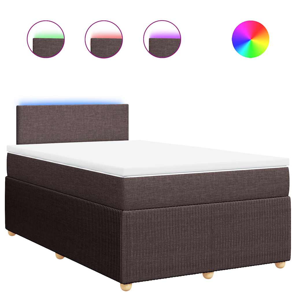 Krevet box spring s madracem tamnosmeđi 120 x 190 cm od tkanine