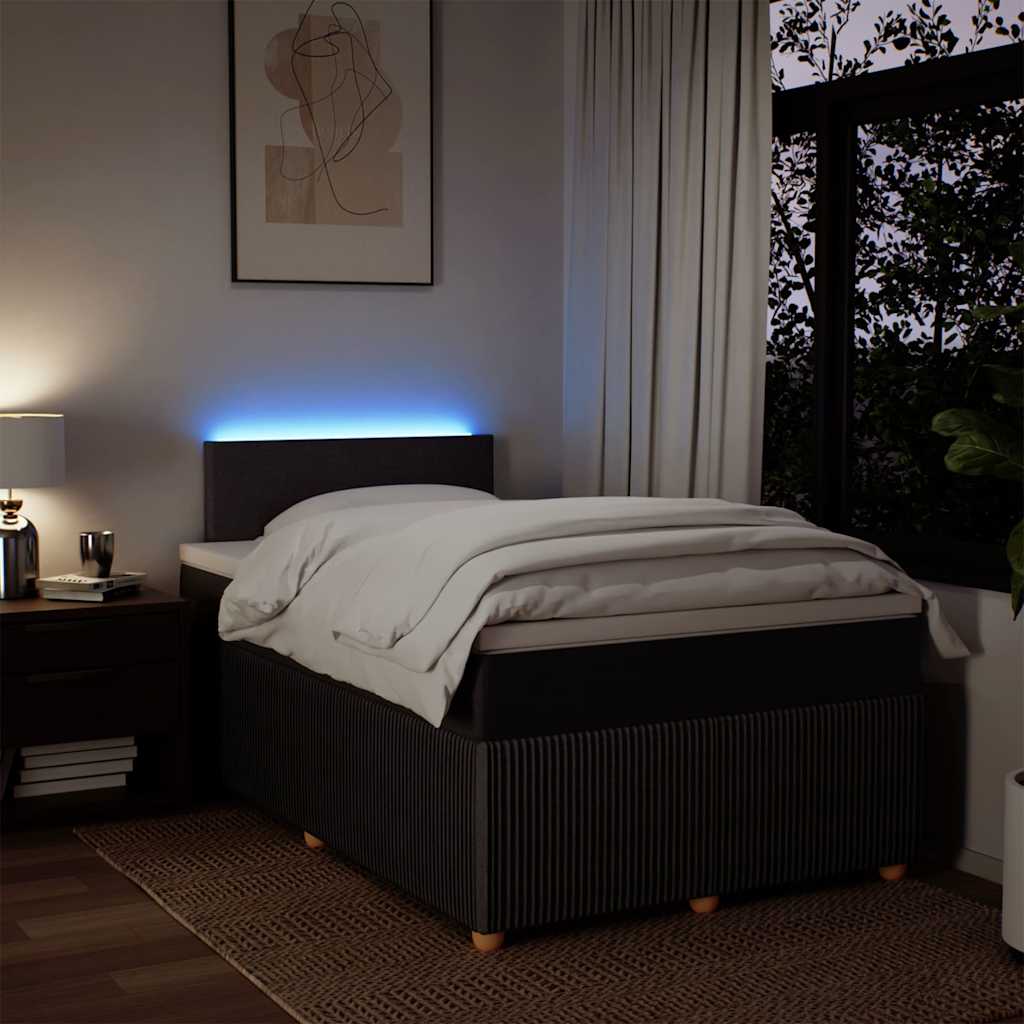 Krevet box spring s madracem tamnosmeđi 120 x 190 cm od tkanine