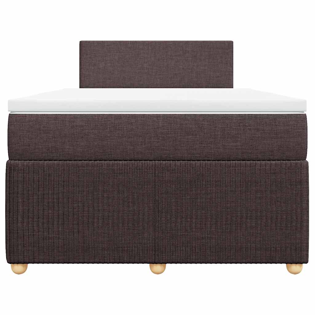 Krevet box spring s madracem tamnosmeđi 120 x 190 cm od tkanine