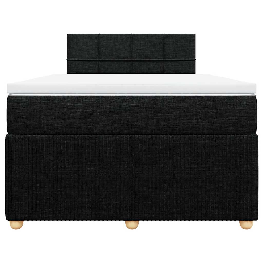 Krevet box spring s madracem crni 120 x 190 cm od tkanine