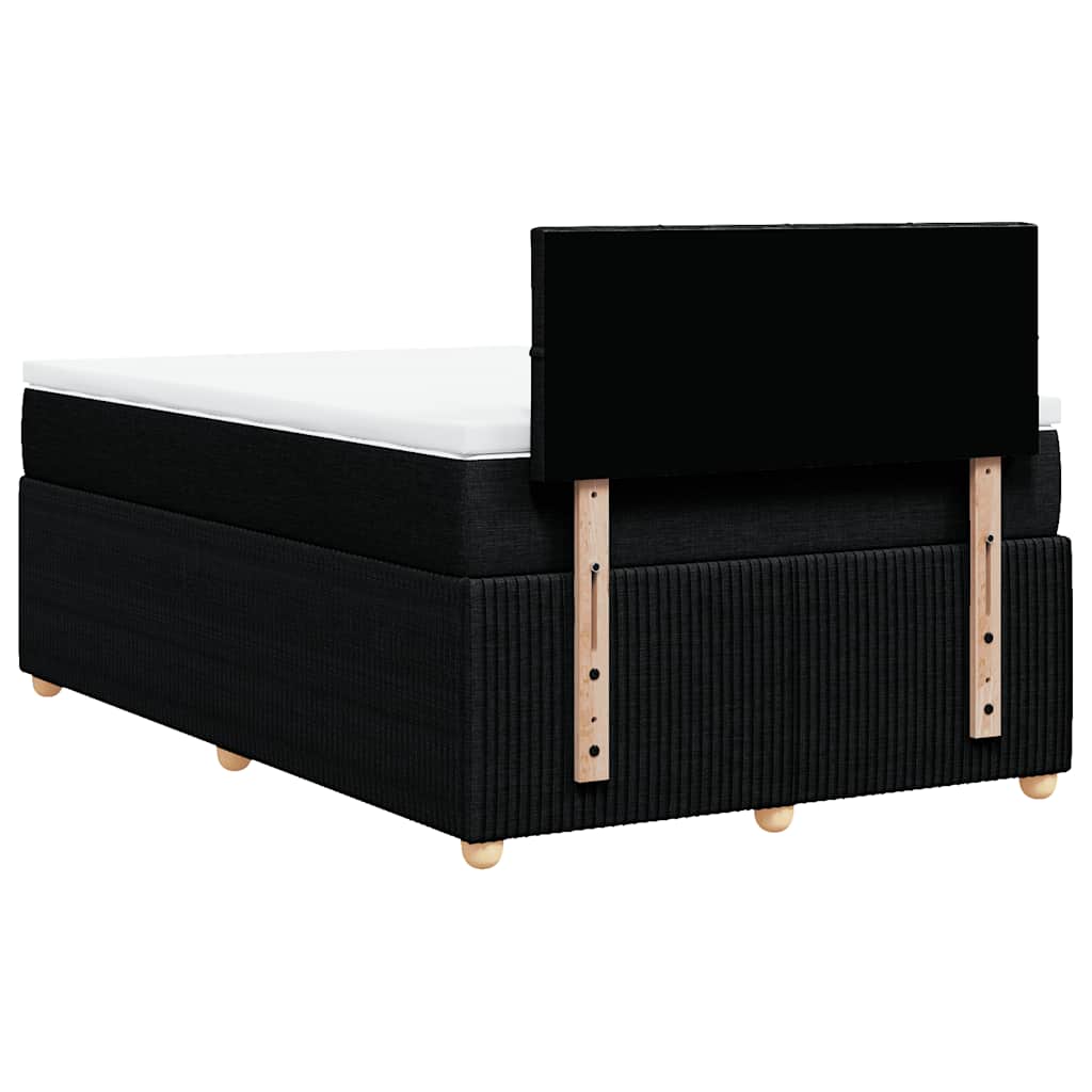 Krevet box spring s madracem crni 120 x 190 cm od tkanine