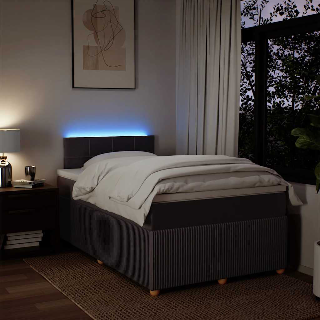 Krevet box spring s madracem tamnosmeđi 120 x 190 cm od tkanine