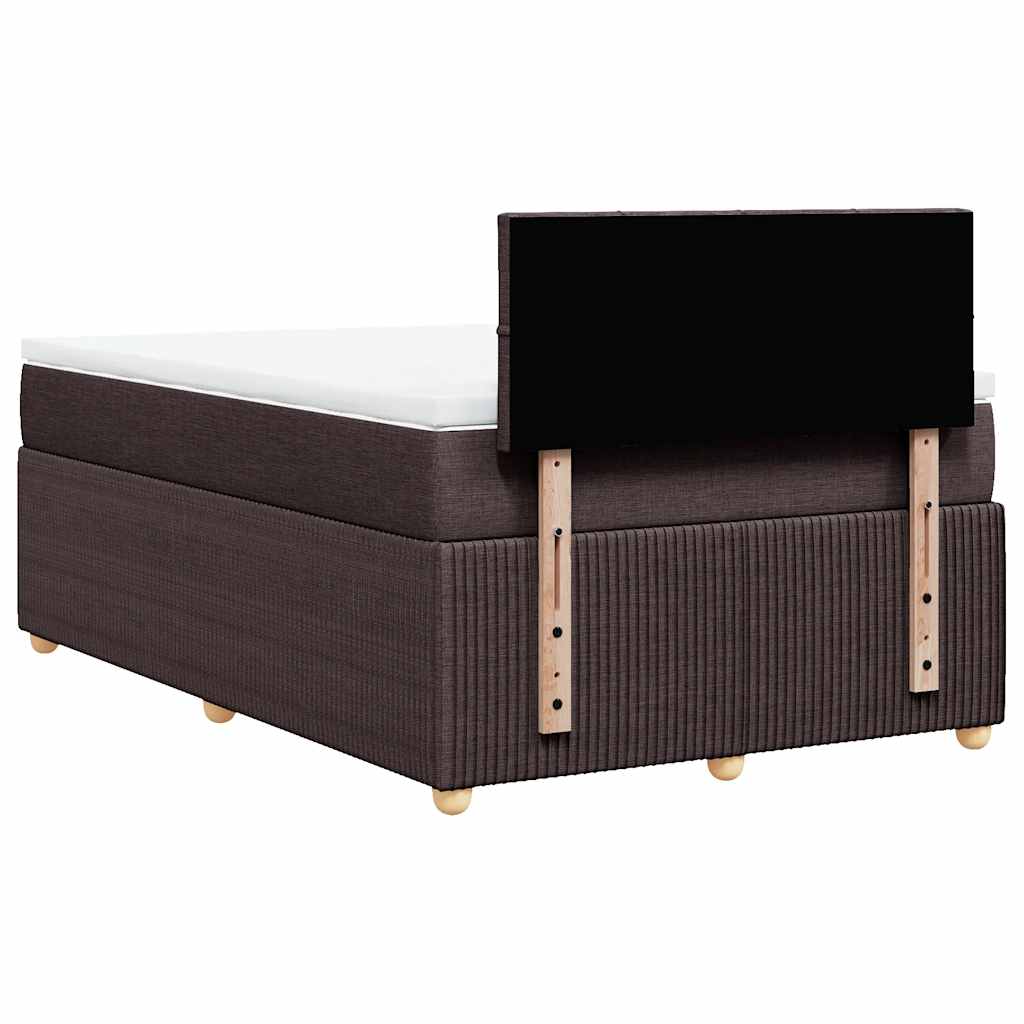 Krevet box spring s madracem tamnosmeđi 120 x 190 cm od tkanine
