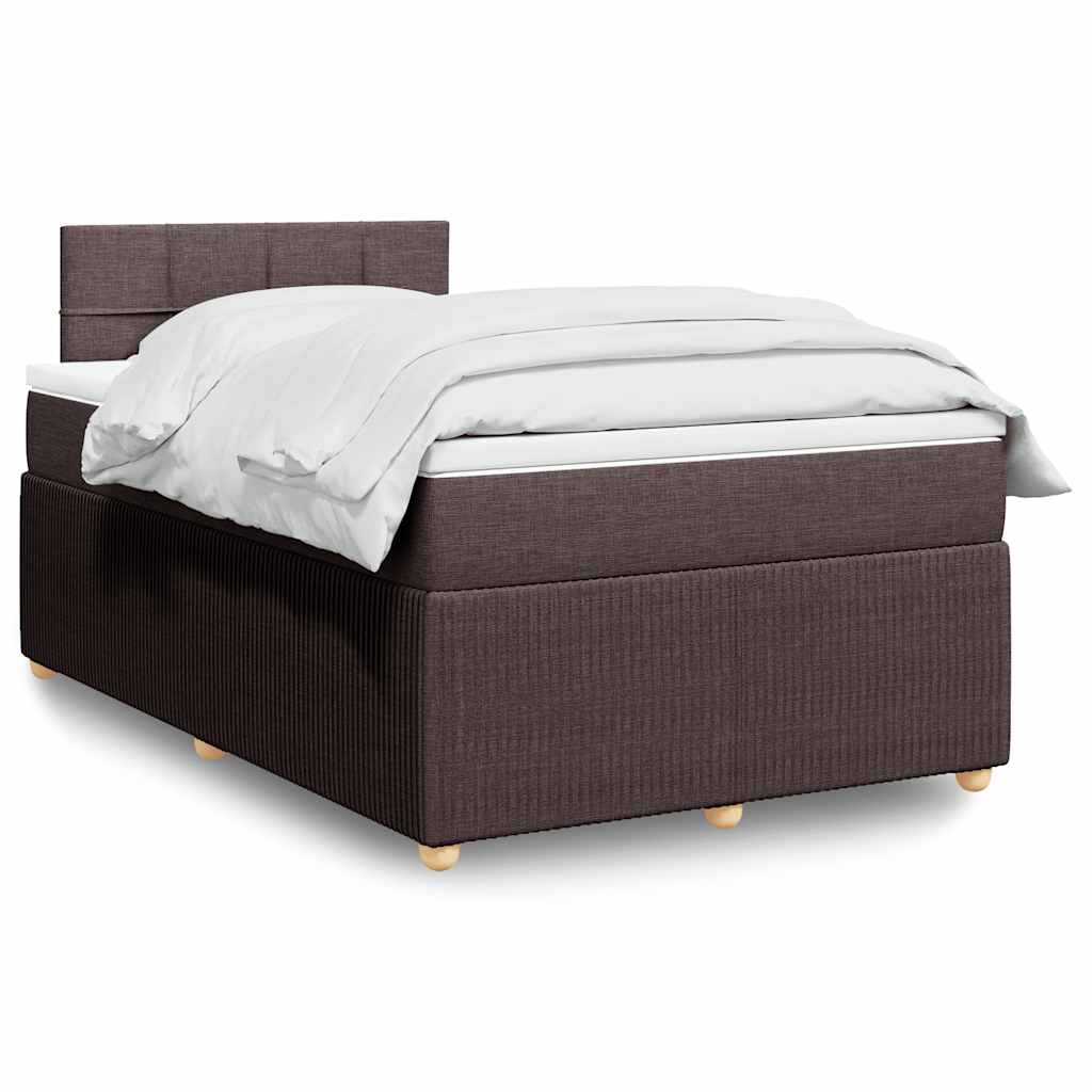 Krevet box spring s madracem tamnosmeđi 120 x 190 cm od tkanine