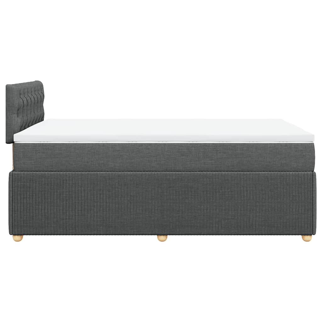 Krevet box spring s madracem tamnosivi 120 x 190 cm tkanina
