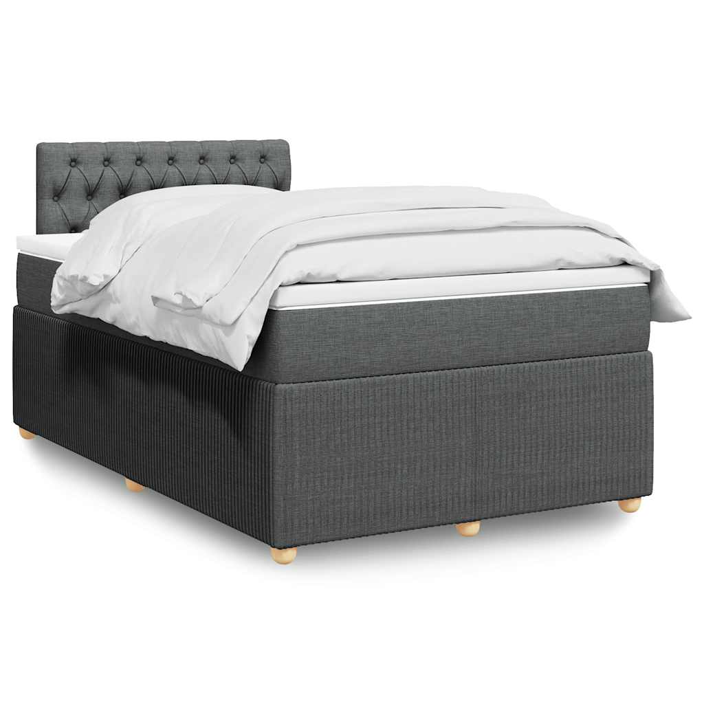 Krevet box spring s madracem tamnosivi 120 x 190 cm tkanina