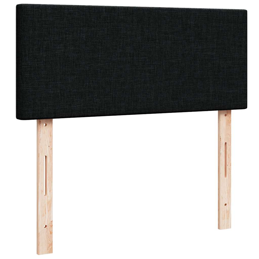 Krevet s oprugama i madracem crni 120 x 200cm od tkanine