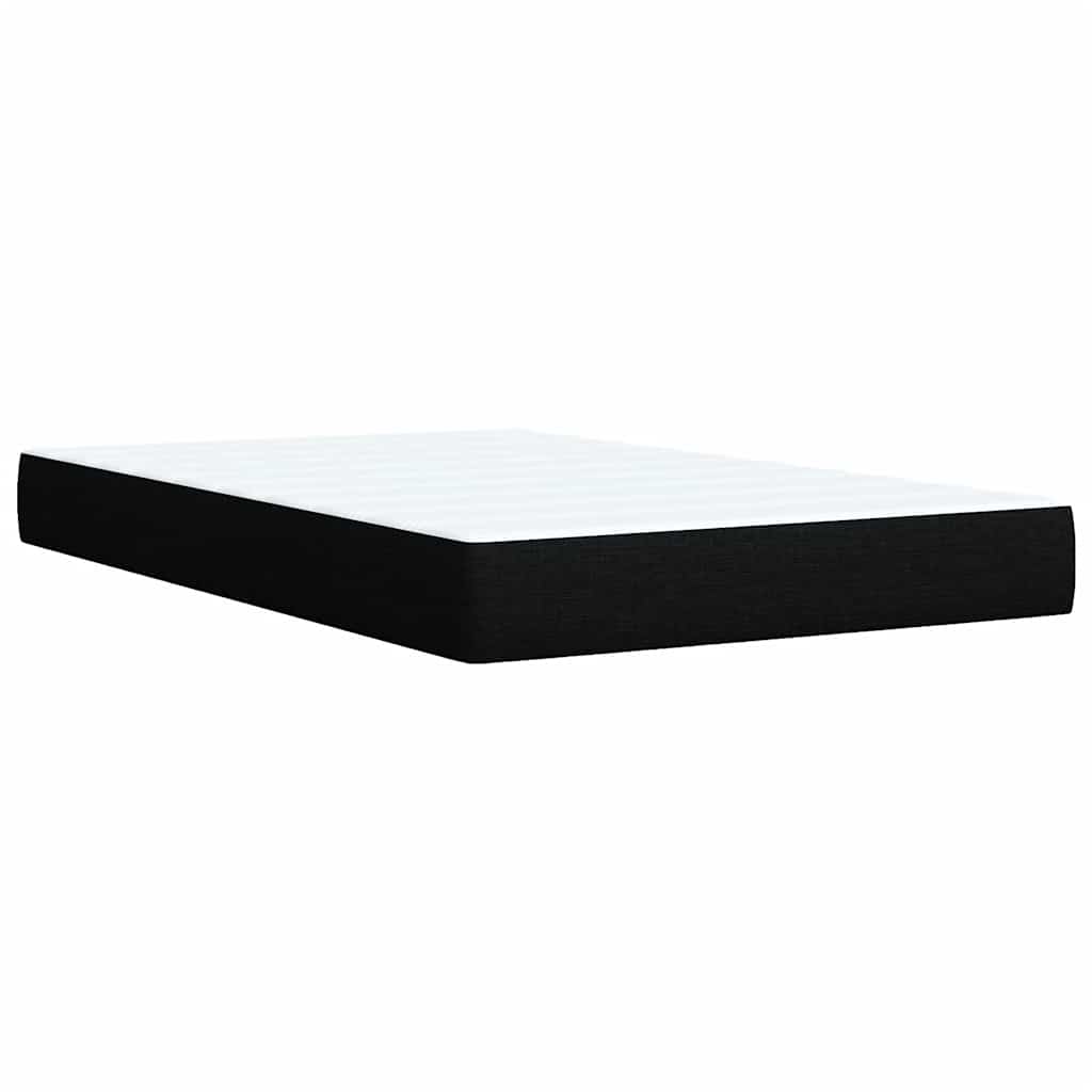 Krevet s oprugama i madracem crni 120 x 200cm od tkanine