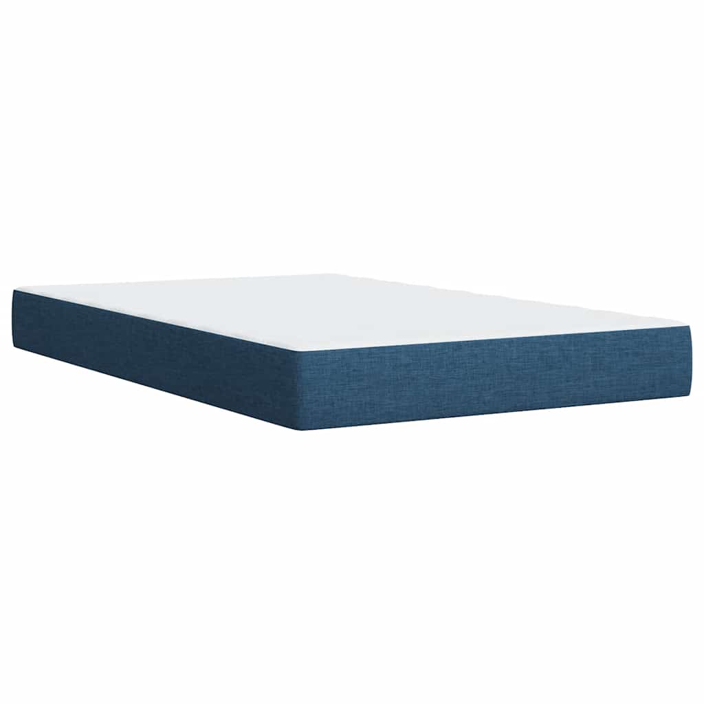 Krevet s oprugama i madracem plavi 120 x 200 cm od tkanine
