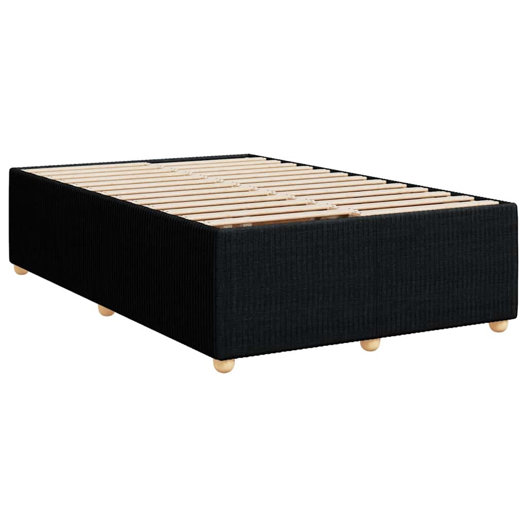 Krevet s oprugama i madracem crni 120 x 200cm od tkanine